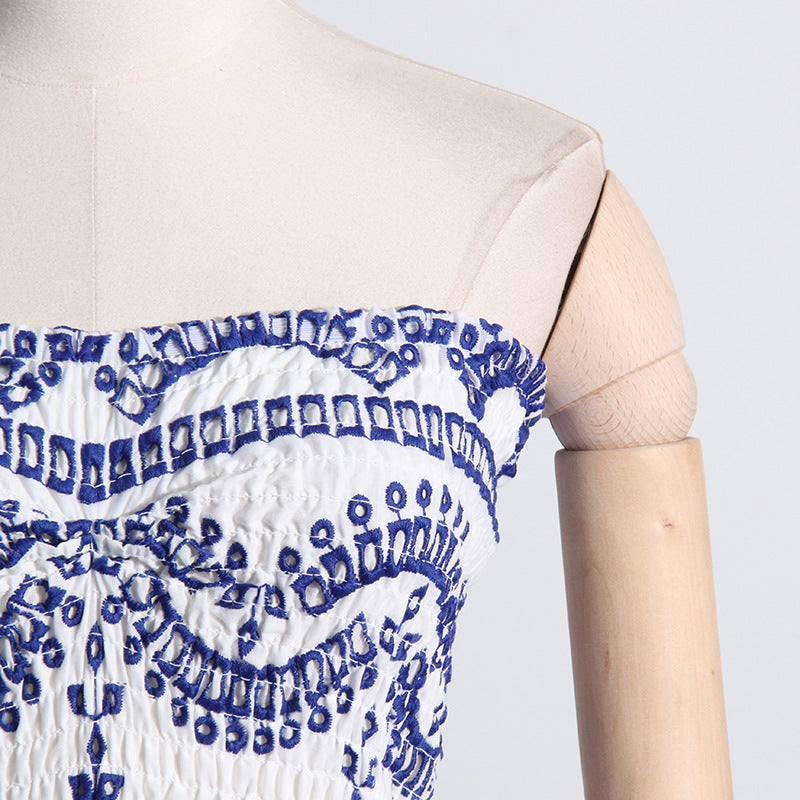 Fashion Embroidered Ruffled Short Dress