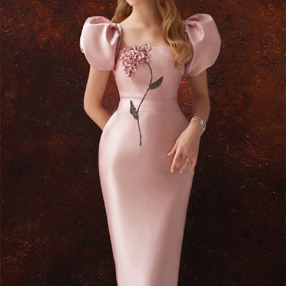 Bubble Sleeve Elegant Temperament Dress - JOcaste