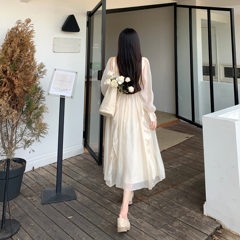 Girls French Style Long Sleeve Dress