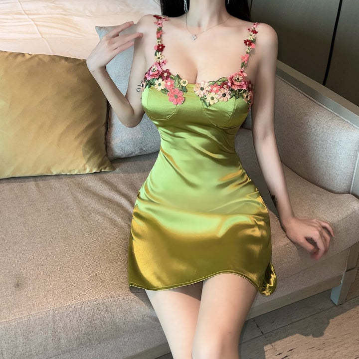 Knitted Lace Halter Ladies Short Dress