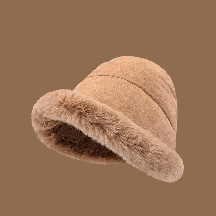 C1623 Suede Plush Edge Fisherman’s Hat – Trendy, Warm & Windproof | Dome Crown, M Size