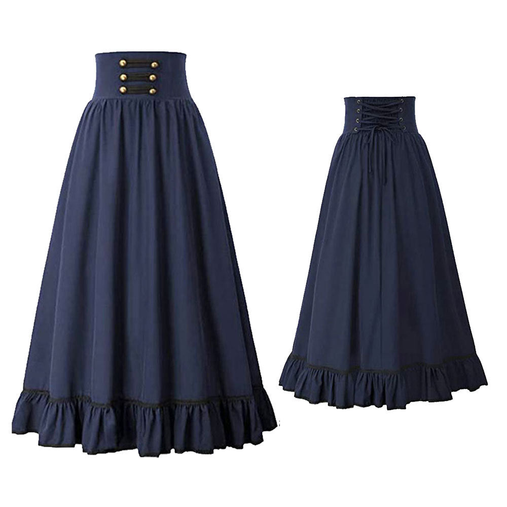 Medieval Solid Versatile Women's Half Dress