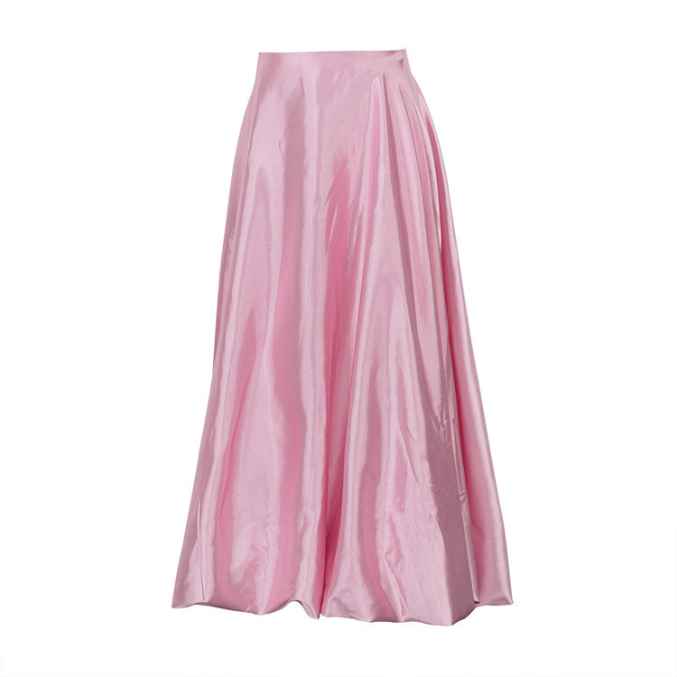 Solid Color Versatile High Waisted Puffy Skirt