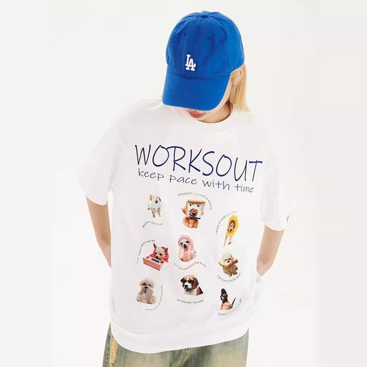 Pet Puppy Printed Short Sleeve Retro T-shirt