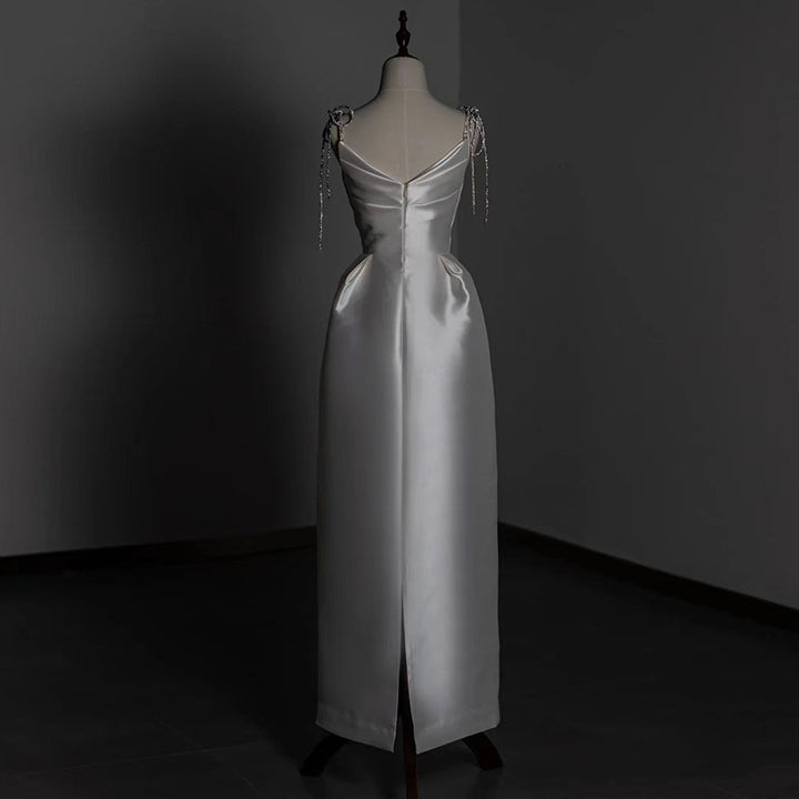 Simple And Light Exterior Going-out Gauze French Brigade Shot Satin Dress Skirt - JOcaste