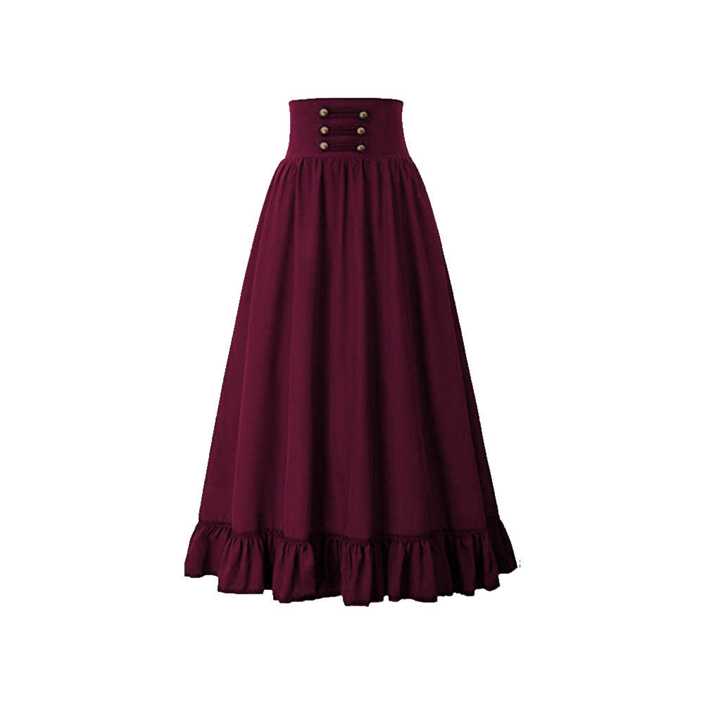 Medieval Solid Versatile Women's Half Dress