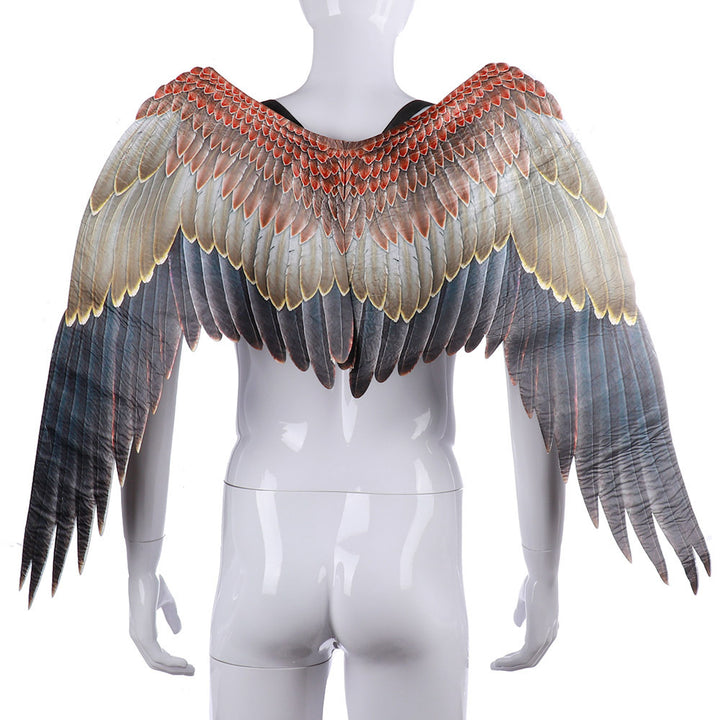 Halloween unisex oversized black white angel wings