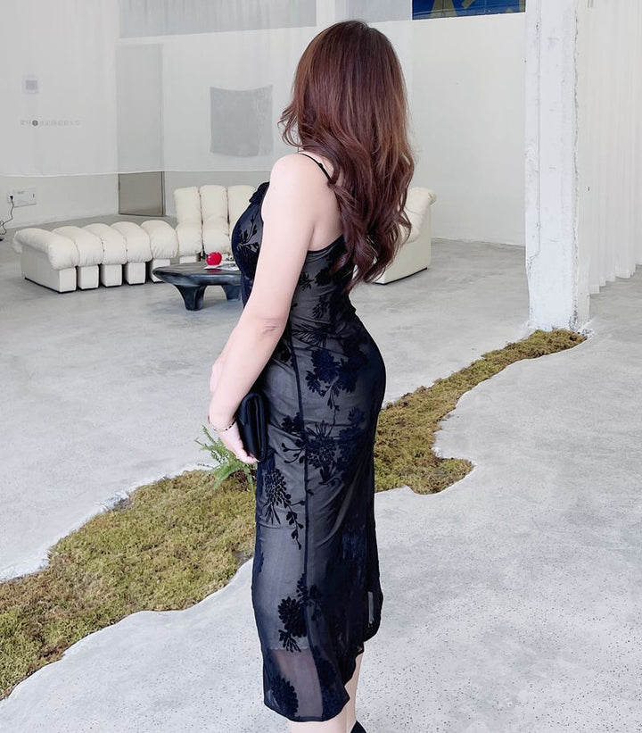Oversized Women's Suspender Dress Mesh