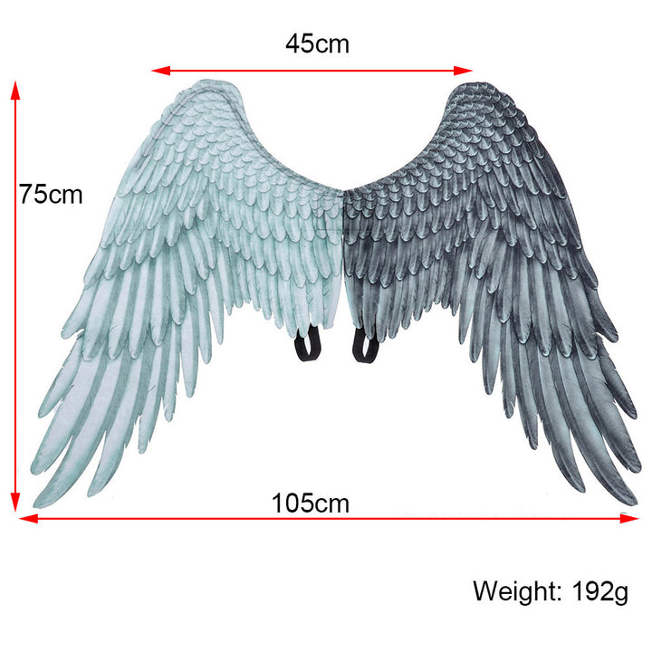Halloween unisex oversized black white angel wings