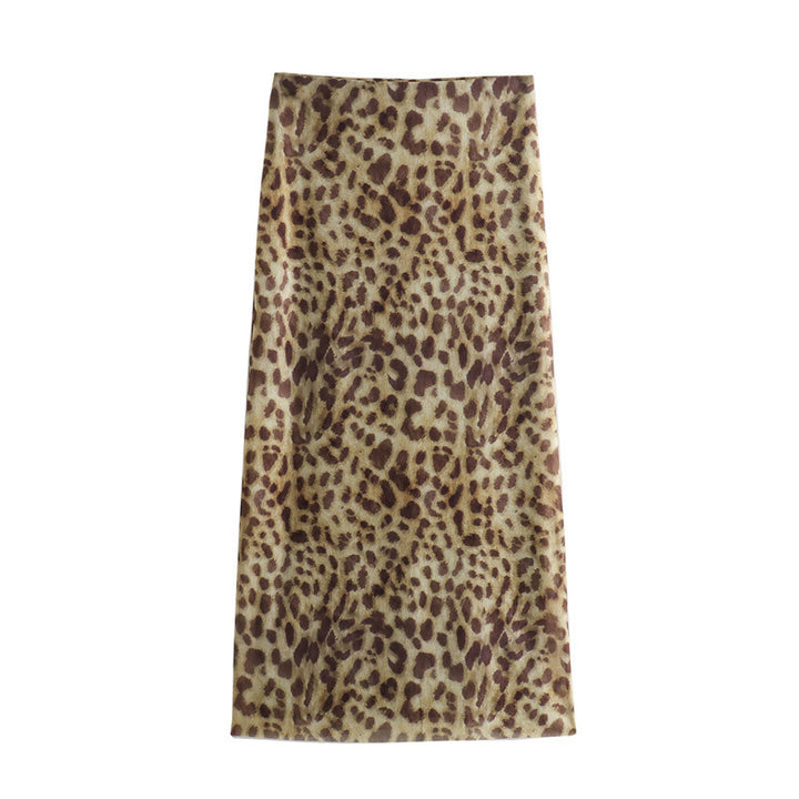 Summer Animal Print Halter Tube Top And Skirt Suit