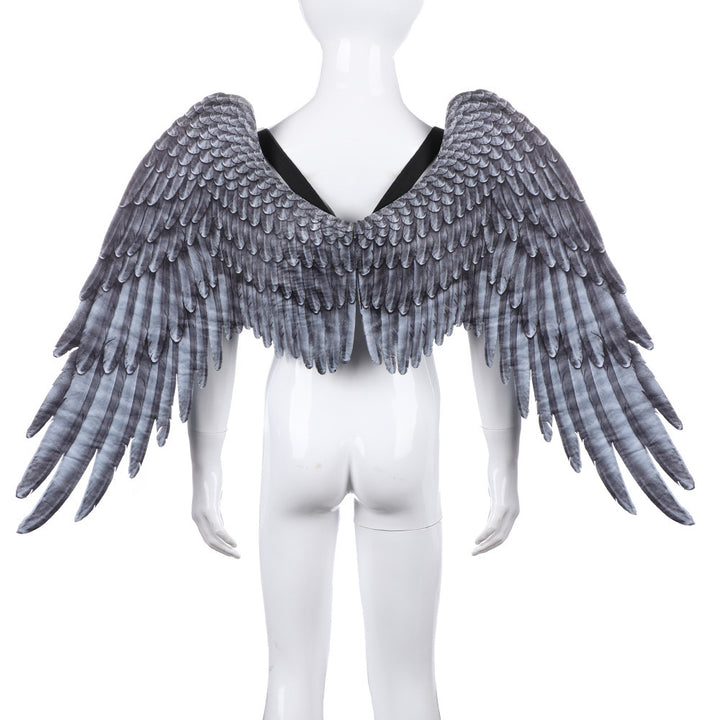 Halloween unisex oversized black white angel wings