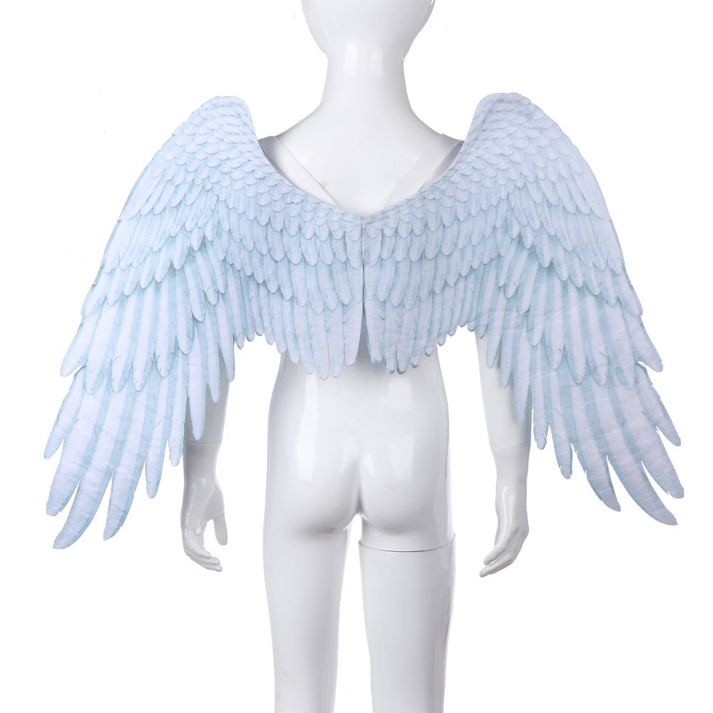 Halloween unisex oversized black white angel wings