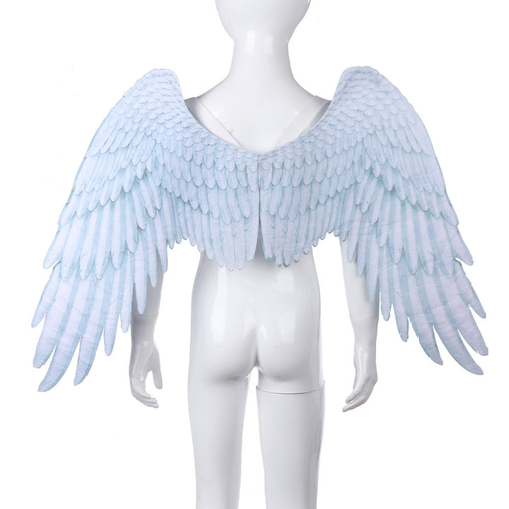 Halloween unisex oversized black white angel wings