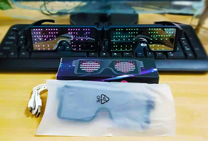 Led luminous glasses new holiday multi-function display glasses