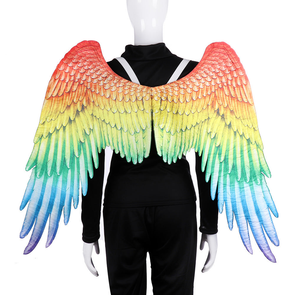 Halloween unisex oversized black white angel wings