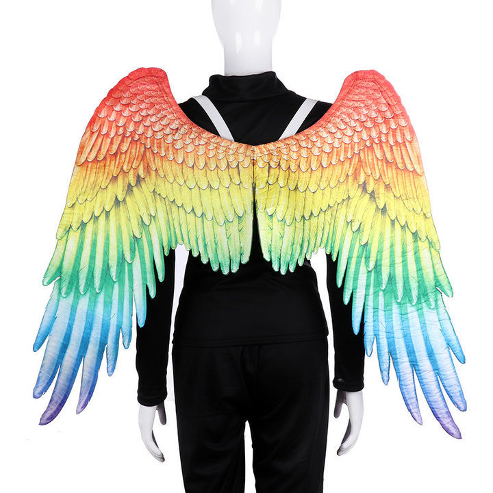 Halloween unisex oversized black white angel wings