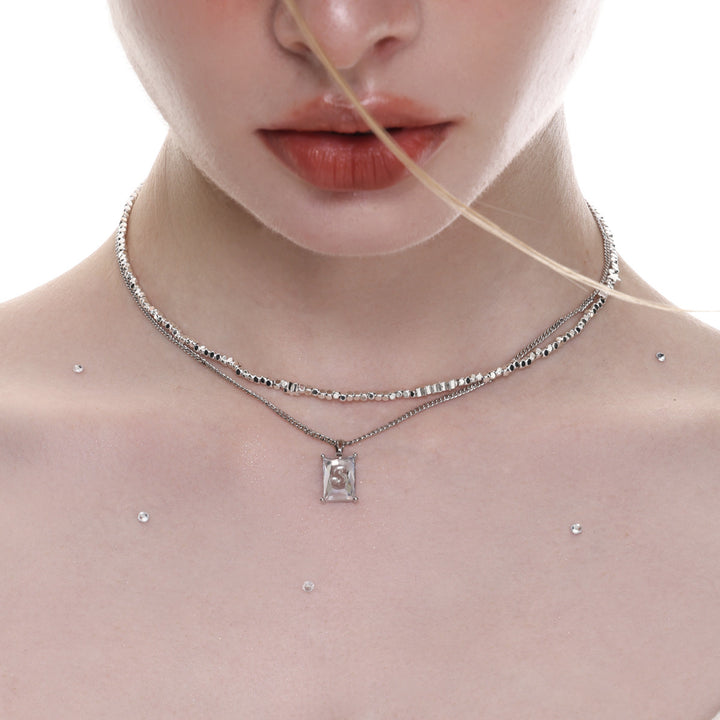 Double-Layer Twin Necklace – 37cm Multi-Layer Fashion Chain for Women-SH-FJ-014