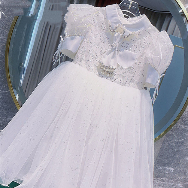 Children's Fashion White Princess Dress