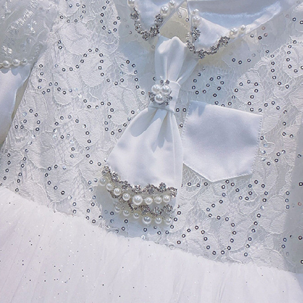 Children's Fashion White Princess Dress