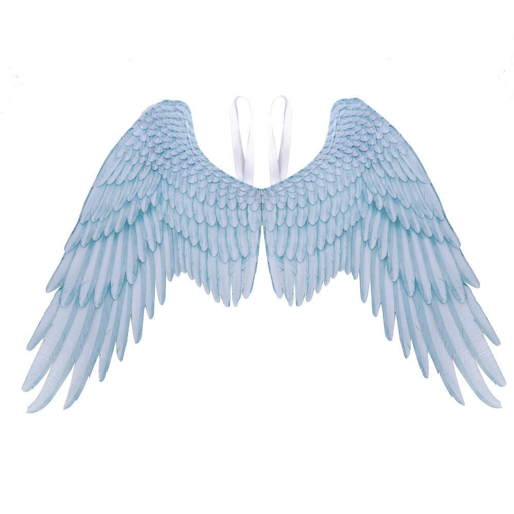 Halloween unisex oversized black white angel wings