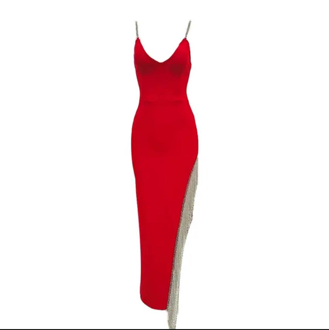 Slim Fit Slim Dress With Strap Zipper - JOcaste