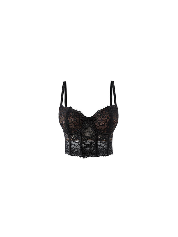 Tube Top With Tank Top Hot Girl Top Lace Fishbone Bra - JOcaste
