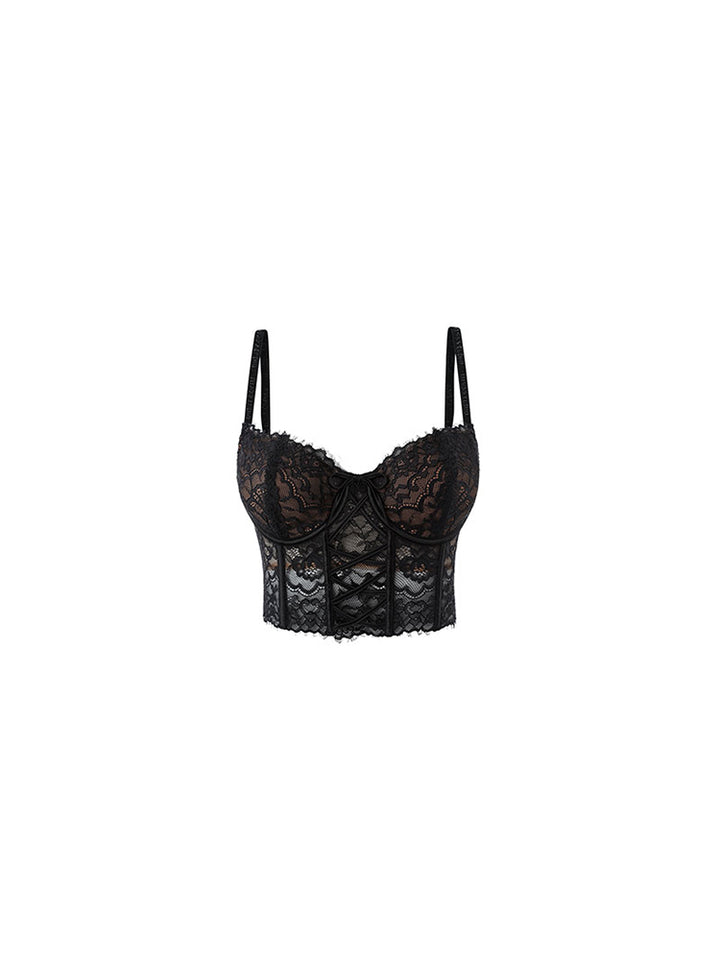 Tube Top With Tank Top Hot Girl Top Lace Fishbone Bra - JOcaste