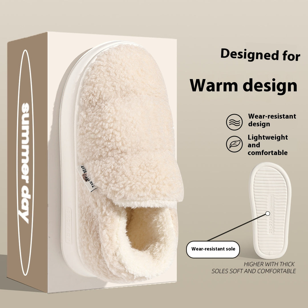 Unisex Plush Cotton Slippers – Cozy Home Shoes with EVA Sole