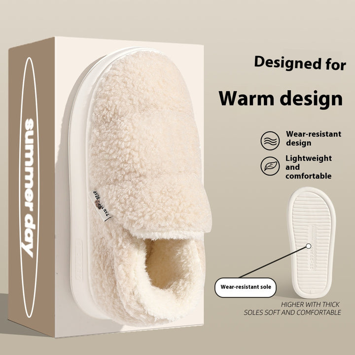 Unisex Plush Cotton Slippers – Cozy Home Shoes with EVA Sole