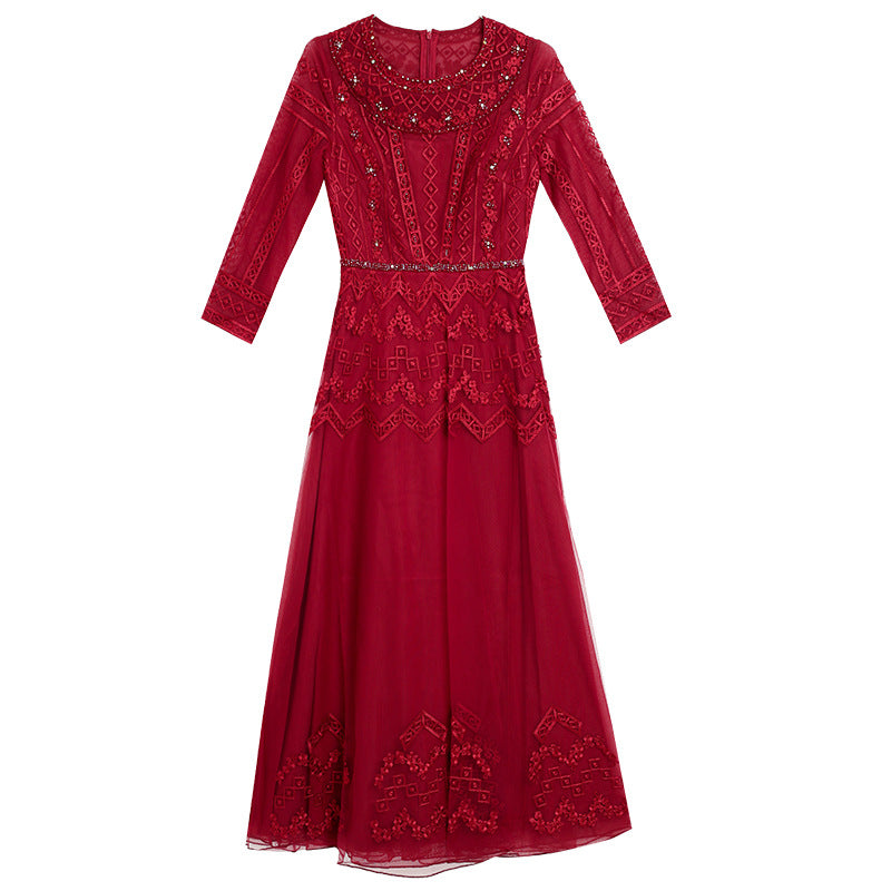 Premium Feel Nail Diamond Fashion Slim Fit Dress
