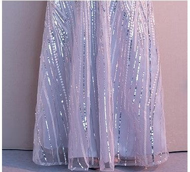 Elegant Short Mid-sleeve Sequin Evening Dress - JOcaste