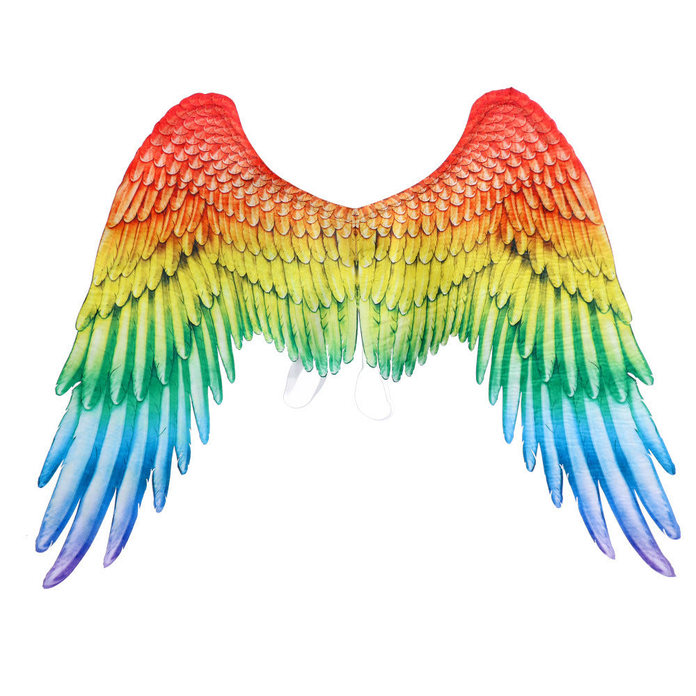 Halloween unisex oversized black white angel wings