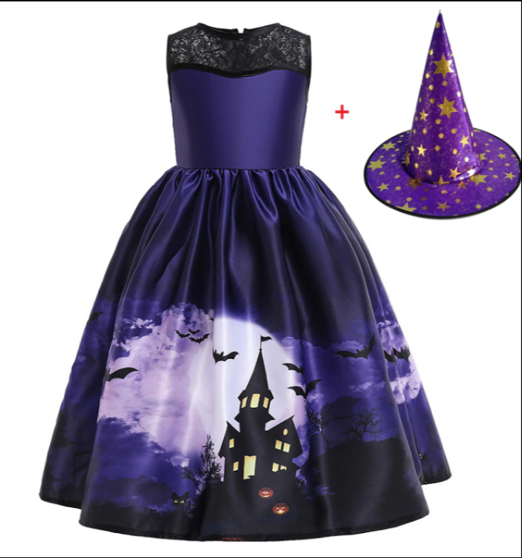 Halloween Princess Dress Halloween Printed Mesh - JOcaste