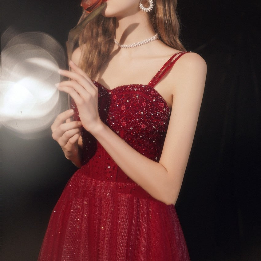 Wedding Red Heavy Industry Dress Girl - JOcaste