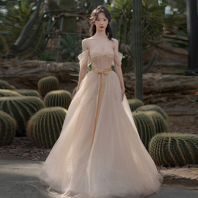 Off Shoulder High End Banquet Evening Dress - JOcaste