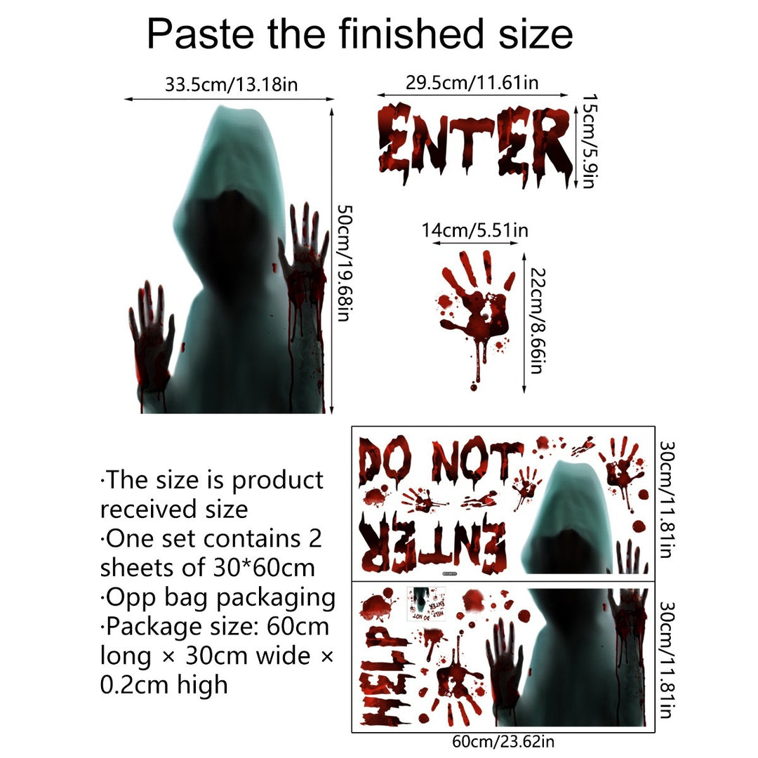 Creative Ghost Hand Halloween Glass Self-paste Wall Sticker