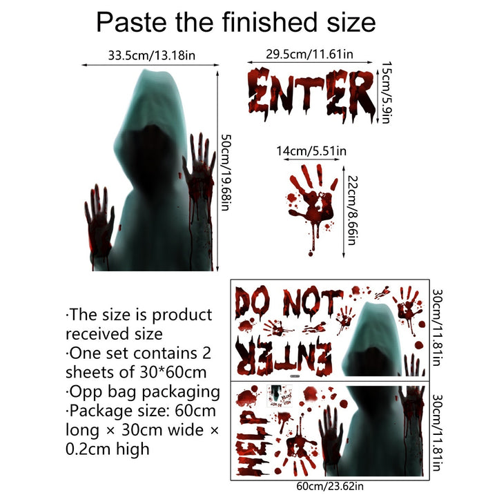 Creative Ghost Hand Halloween Glass Self-paste Wall Sticker