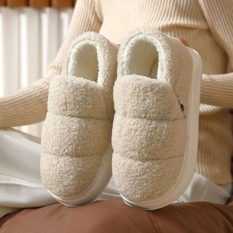 Unisex Plush Cotton Slippers – Cozy Home Shoes with EVA Sole