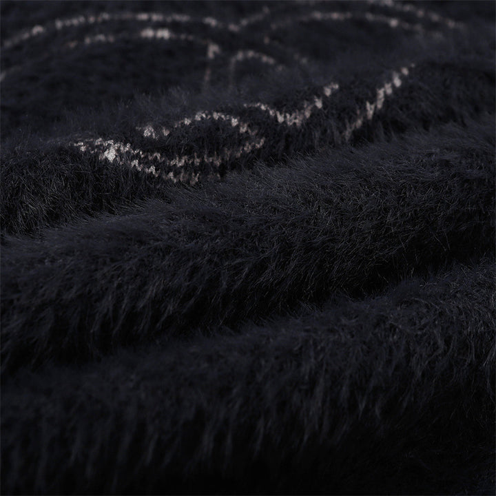 Premium Cashmere Pullover - Medium Thickness in Dark Gray & Apricot