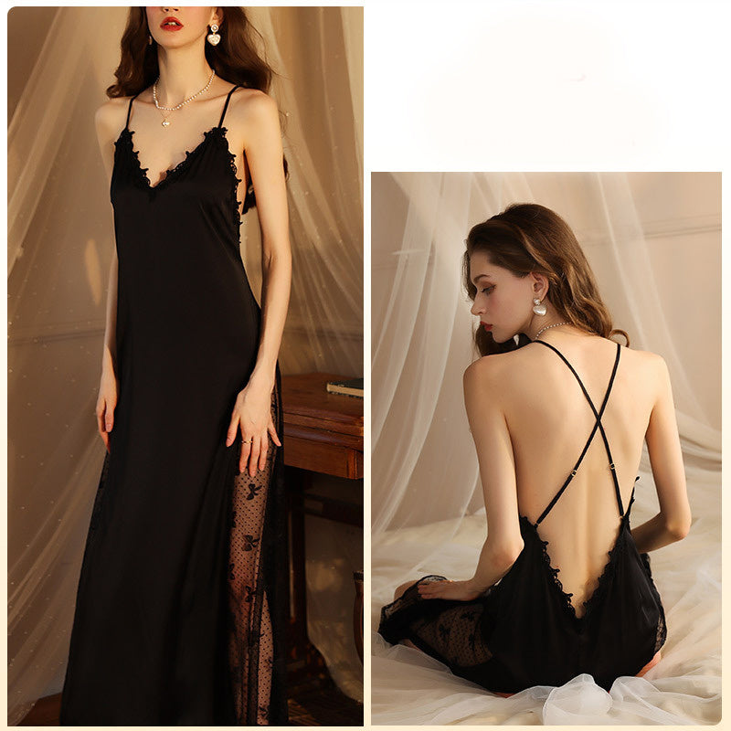 Elegant Satin & Mesh Camisole Set – Two-Piece Loungewear-SH-LNG-0108