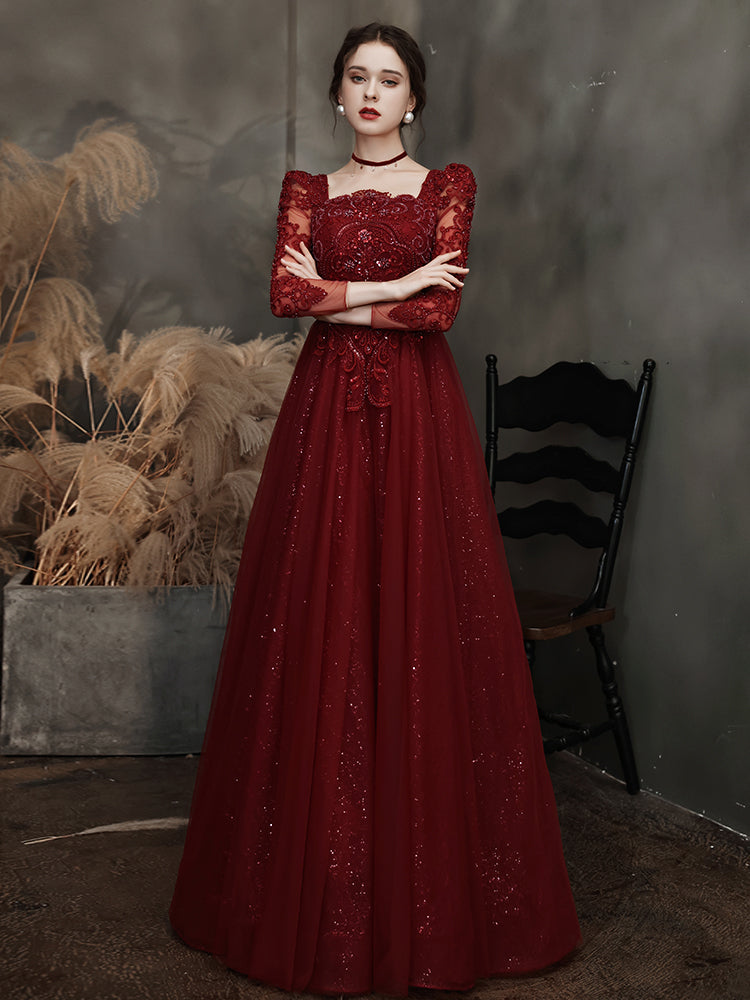 Ladies Temperament Cover Arm Banquet Evening Dress - JOcaste