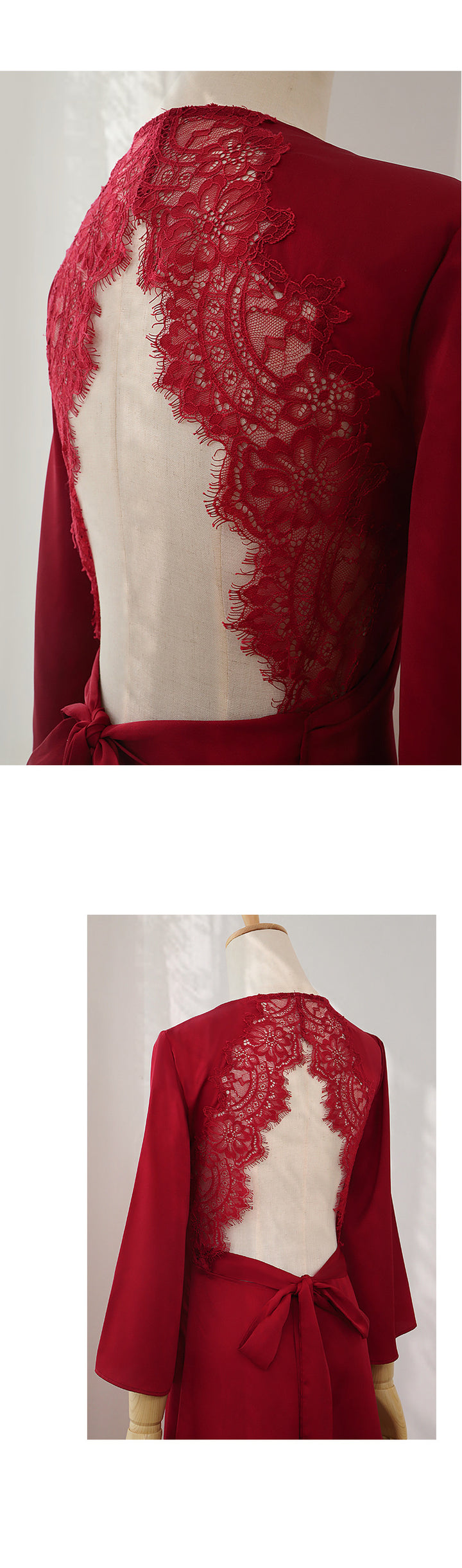 Long Gown With Slender Lace Lace On The Back