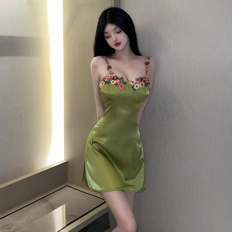 Knitted Lace Halter Ladies Short Dress