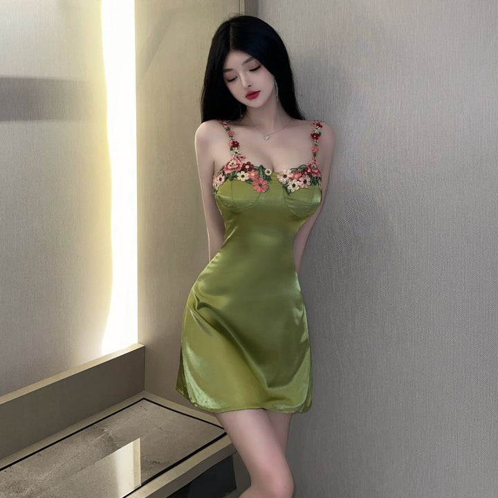 Knitted Lace Halter Ladies Short Dress