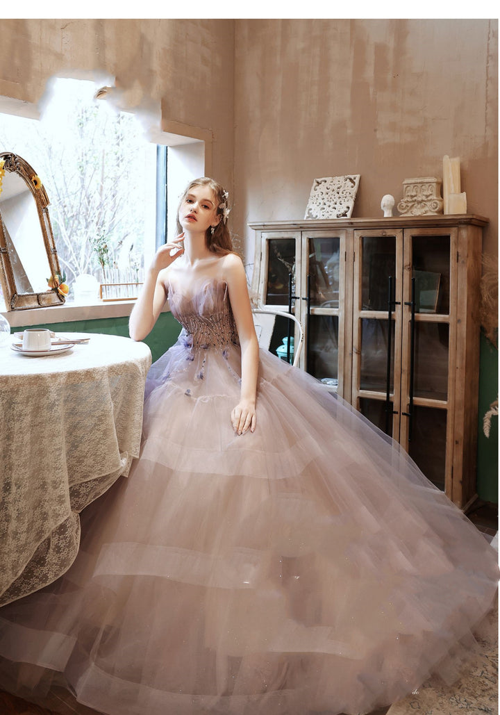 Evening Dress Skirt Wipe Chest Temperament Bride Engagement Wedding - JOcaste