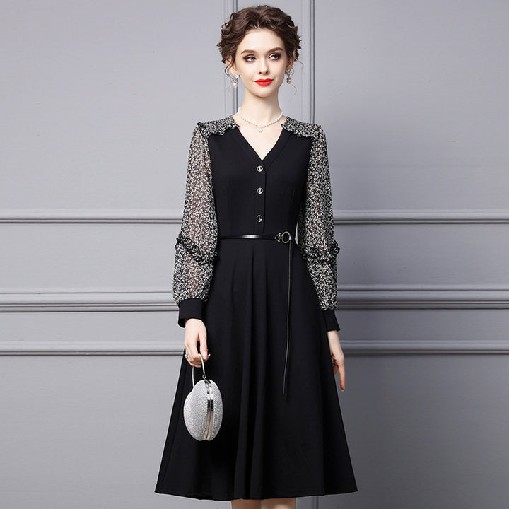 Spring Style Gentle V-Neck Dress