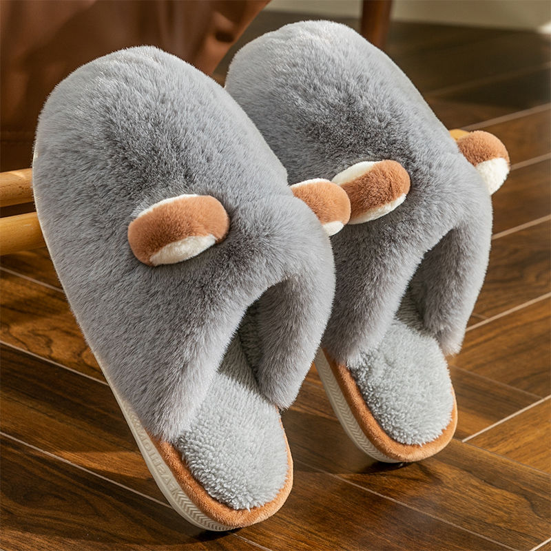 Corgi-Themed Warm Slippers – Non-Slip & Cozy for Winter Comfort