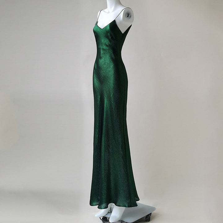 New Mobao Stone Green Mermaid Strap Dress