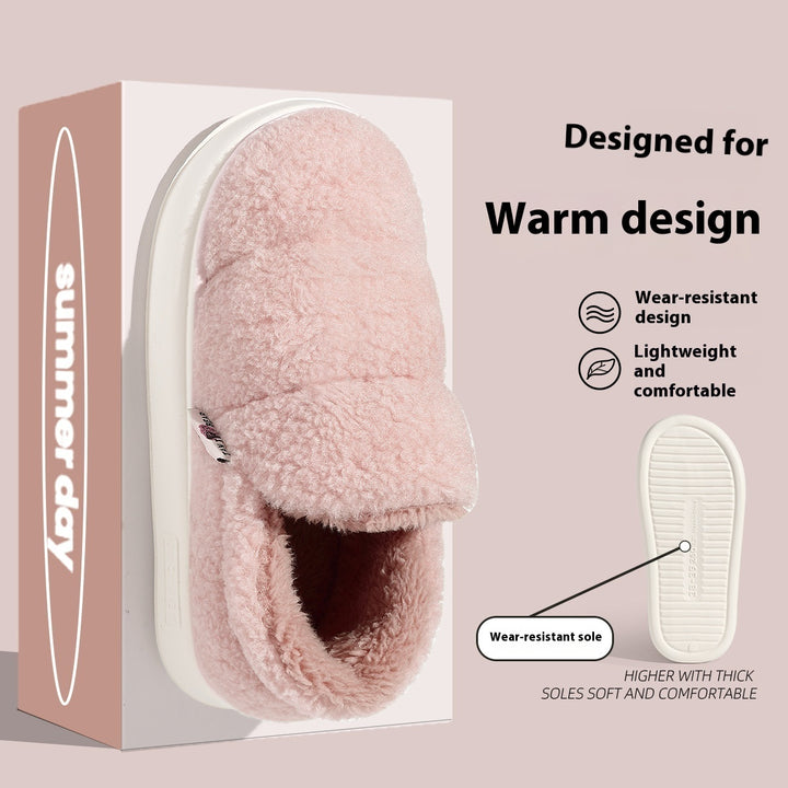 Unisex Plush Cotton Slippers – Cozy Home Shoes with EVA Sole
