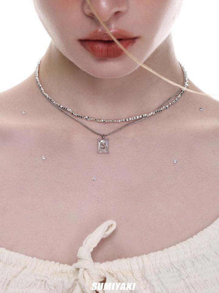 Double-Layer Twin Necklace – 37cm Multi-Layer Fashion Chain for Women-SH-FJ-014